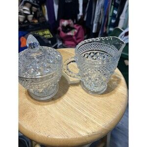 Sugar And Cream Clear Crystal Bowel And Pitcher